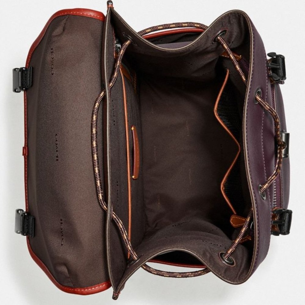 Coach League Flap Backpack In Colorblock - Picture 9 of 10